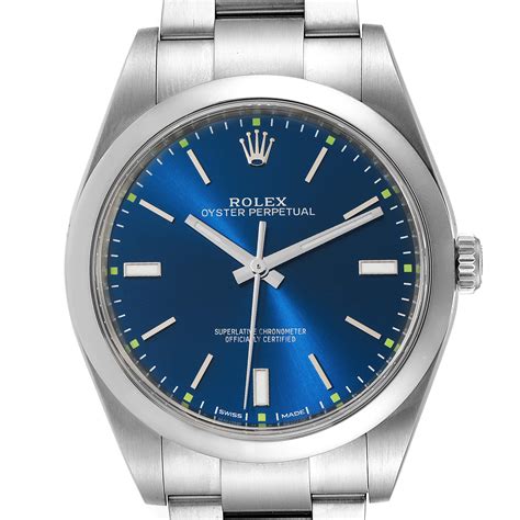 Rolex Oyster Perpetual 39 Blue Dial Edelstahl Automatik